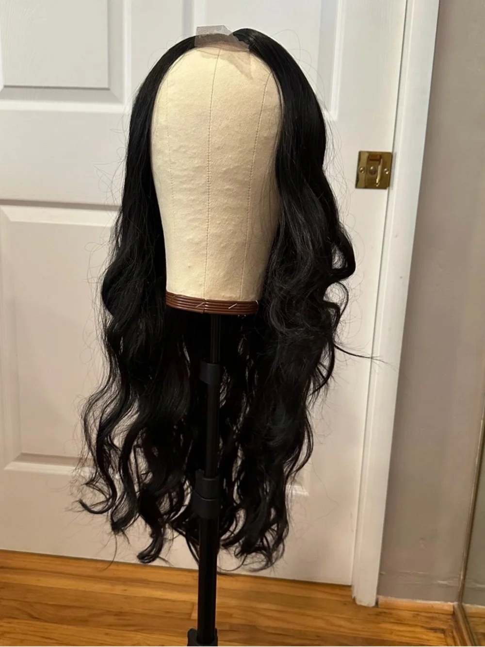 Synthetic 26” Black Wavy Lace Part Wig - Natural Shine #TC6